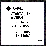 love.. smile kiss tear