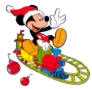 mickey on a train