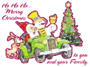 Snowman Santas Car - Ho Ho Ho Merry Christmas To You And Your Family