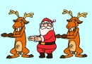 Dancing Santa and Deer