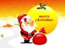 Santa Claus with merry christmas sign