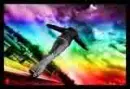 girl and rainbow