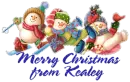 Skiiing Snowmans - Merry Christmas from Kealey