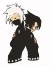 Kakashi and Sasuke back to back