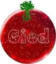 Gied - Red snowing ornament