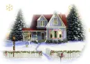 House decorated for Christmas 