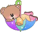 Bear in umbrella