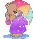 Bear holding an umbrella