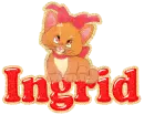Cat with red bow- Ingrid