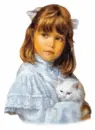 girl with white kitty