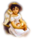 girl with kittens