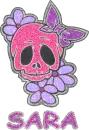 Sara Skull with Bow & Flowers