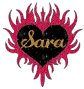 Sara Flaming Heart~Red, Black, & Gold