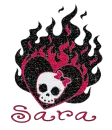 Sara Flaming Heart Skull