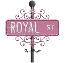 pink street sign royal ST