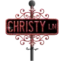 red black street sign christy LN