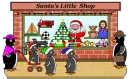 penguin family shopping