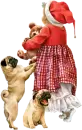 little girl with puppies