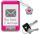 Mobile phone, Keys- Sending you my love digitally!