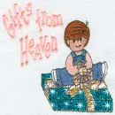little boy sitting on a present