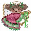 little girl holding a harp with the name hope