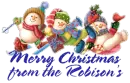 Skiiing Snowmans - Merry Christmas from the Robison's