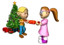 Kids Pulling Christma 