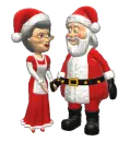 Santa Mrs Claus Kiss