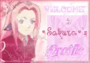 sakura welcome sign