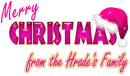 Pink merry Christmas from the Hrade's Family