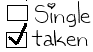 single/taken