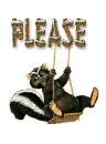 skunk  on a swing