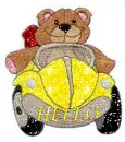 teddy bear in a car