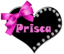 Black heart, pink bow- Prisca