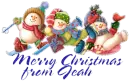 Skiiing Snowmans - Merry Christmas from Jeah