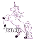 tracy white with pink glitter unicorn