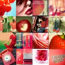 red vintage collage