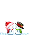 kissing baby snowman