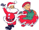 santa and miss santa dancing