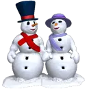 Snowman Woman Kissing