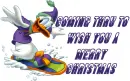 coming thru to wish you a merry christmas