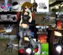 girl with game back grownd