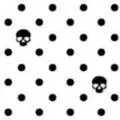Black and white dots and skulls...