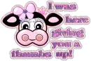 Thumbs up cow