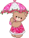Bear holding an umbrella