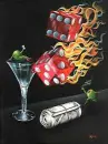 flaming dice