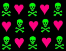 green and red and pink