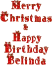Merry Christmas + Happy Birthday Belinda