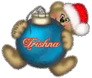 Santa Bear Baubble Blue - Trishna