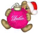 Santa Bear Baubble Rainbow - Julie